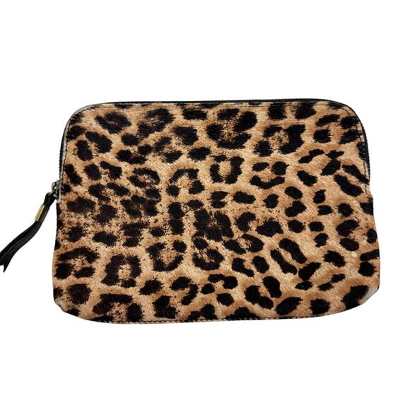 Madewell Calf Hair Leopard Print Clutch - Picture 1 of 5